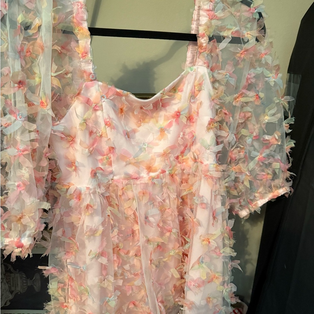 Floral Embellished Pink Blouse